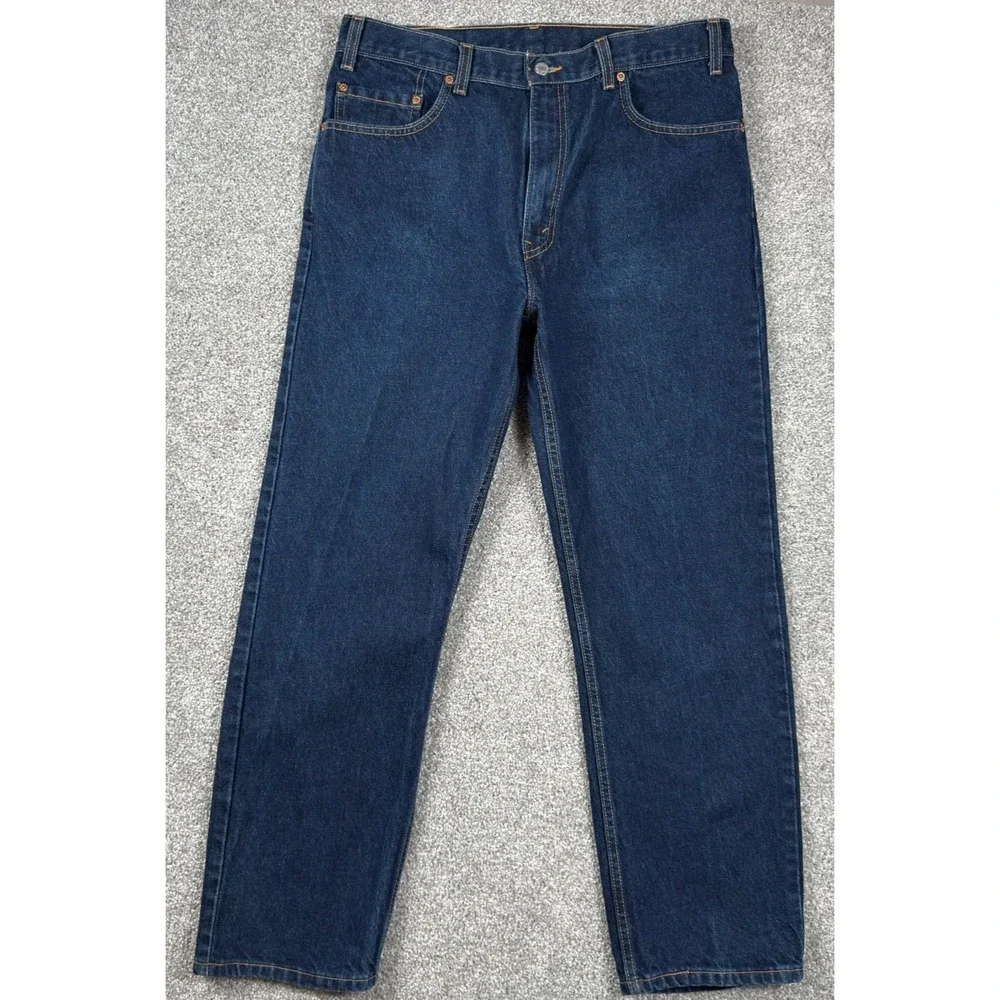 Vintage 2001 Levi's 505 Jeans 36x30 Made USA Y2K Dark Wash Denim